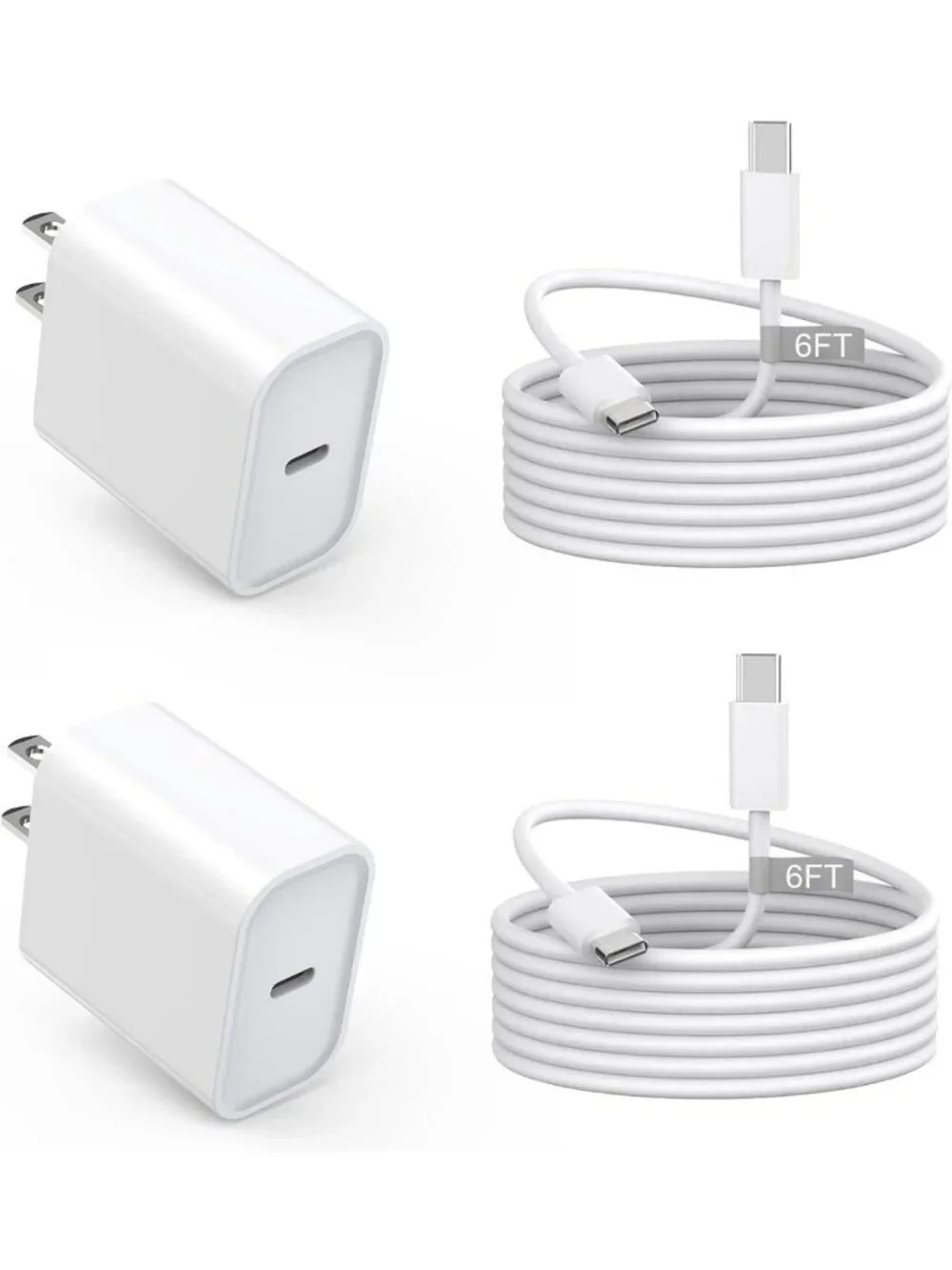 Fast Charging USB C Wall Charger & 6FT Cable for iPhone 17/16, iPad Pro/Air/Mini